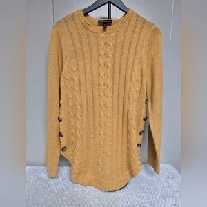 🔴Mustard Cable Knit Sweater with Button Details